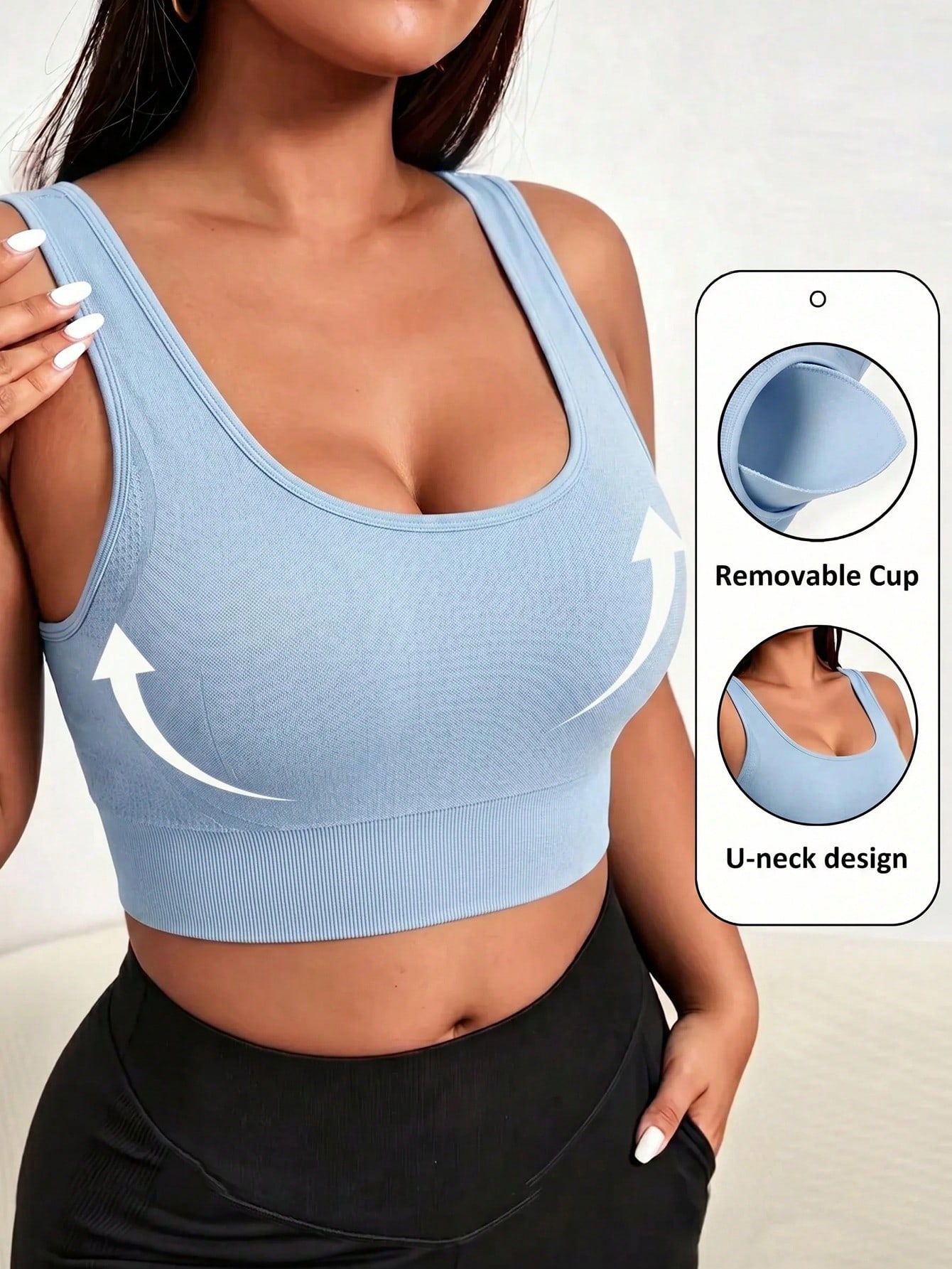 Sports Bra Racerback - Büyük Beden Kadınlar İçin Dikişsiz Spor