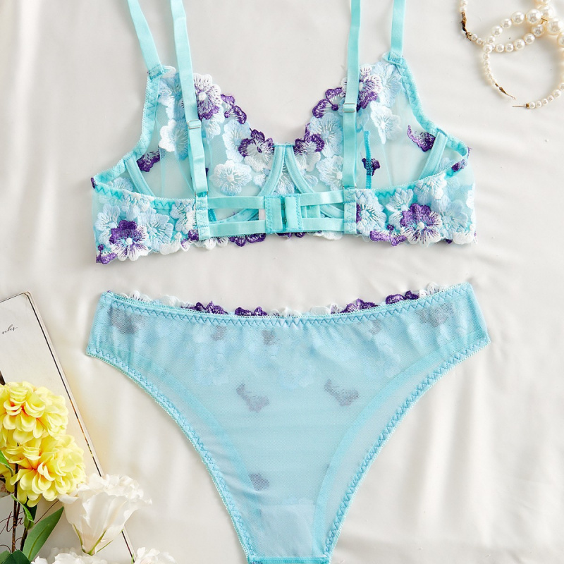 Şeffaf çiçek nakışlı dantel bi - Sheer Bra Lace incelemesi ve fiyatı